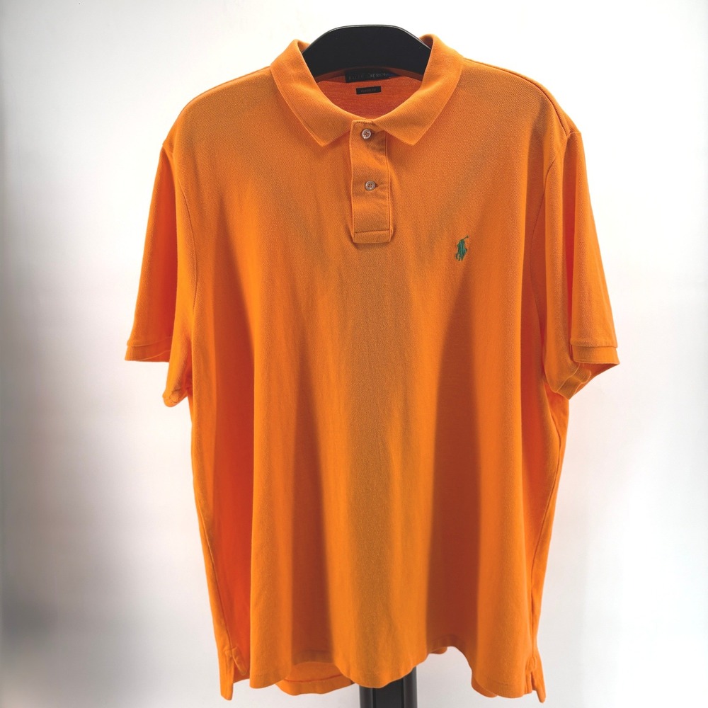 Polo Ralph Lauren Mens XXL Orange Classic Fit Short Sleeve Pique Polo Shirt